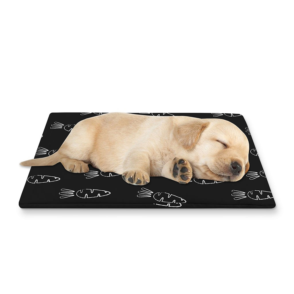 Black And White Carrot Pattern Print Pet Cooling Mat Cover