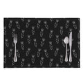 Black And White Carrot Pattern Print Placemat