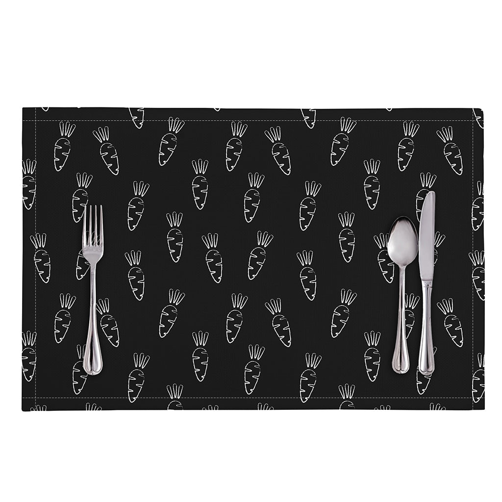 Black And White Carrot Pattern Print Placemat