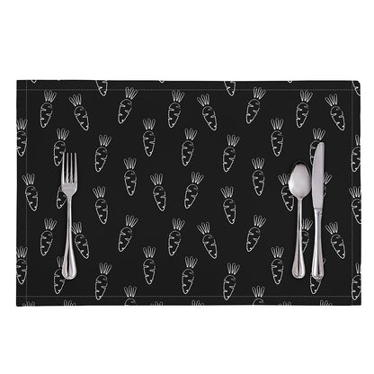 Black And White Carrot Pattern Print Placemat