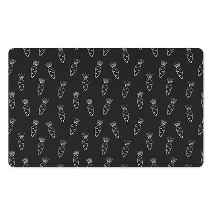 Black And White Carrot Pattern Print Polyester Doormat