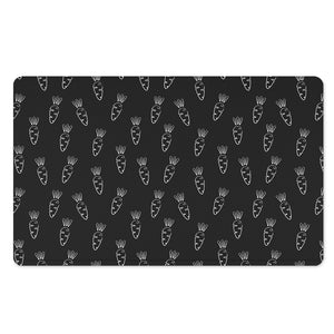 Black And White Carrot Pattern Print Polyester Doormat