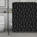 Black And White Carrot Pattern Print Polyester Shower Curtain