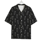 Black And White Carrot Pattern Print Rayon Hawaiian Shirt