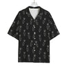 Black And White Carrot Pattern Print Rayon Hawaiian Shirt