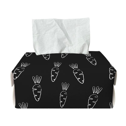 Black And White Carrot Pattern Print Rectangle Tissue Box Cover