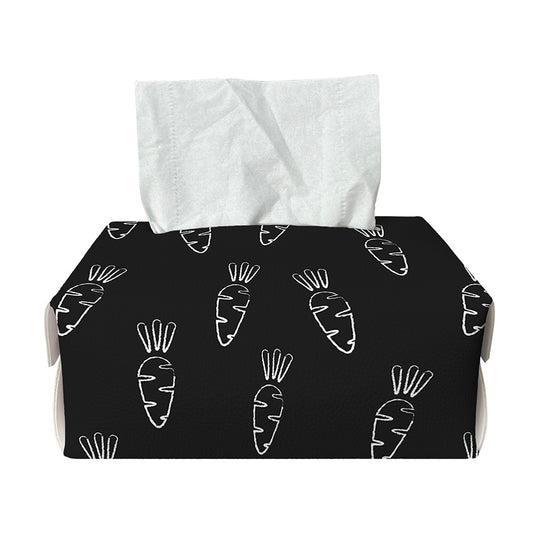 Black And White Carrot Pattern Print Rectangle Tissue Box Cover