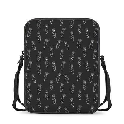Black And White Carrot Pattern Print Rectangular Crossbody Bag