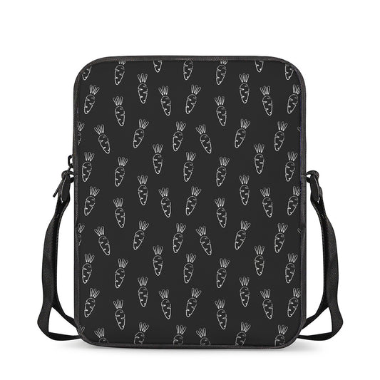 Black And White Carrot Pattern Print Rectangular Crossbody Bag