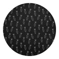 Black And White Carrot Pattern Print Round Blanket