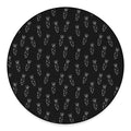 Black And White Carrot Pattern Print Round Floor Mat