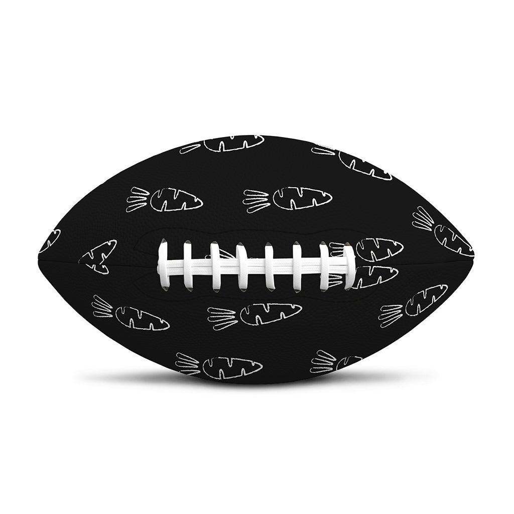 Black And White Carrot Pattern Print Rugby Ball