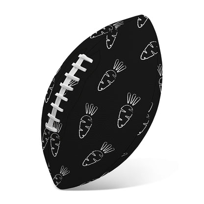 Black And White Carrot Pattern Print Rugby Ball