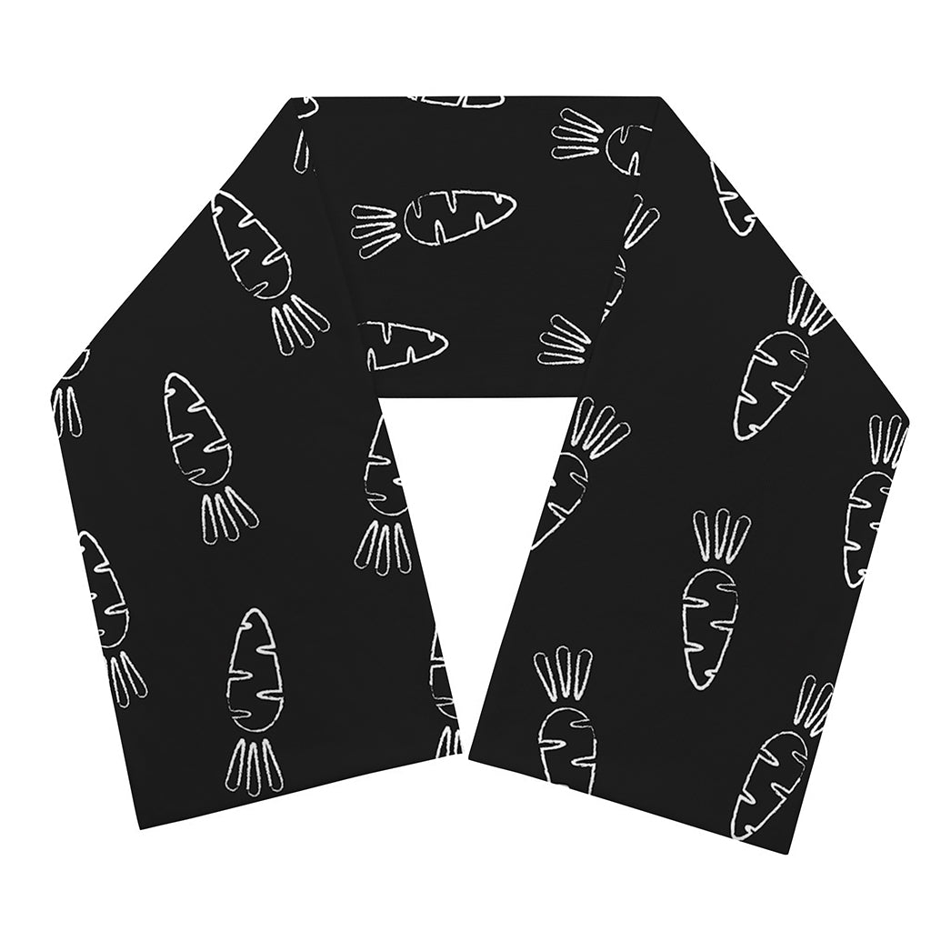 Black And White Carrot Pattern Print Scarf