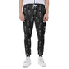 Black And White Carrot Pattern Print Scuba Joggers