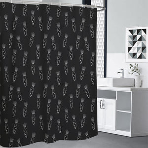 Black And White Carrot Pattern Print Shower Curtain