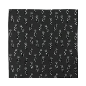 Black And White Carrot Pattern Print Silk Bandana