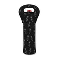 Black And White Carrot Pattern Print Single Neoprene Wine Tote