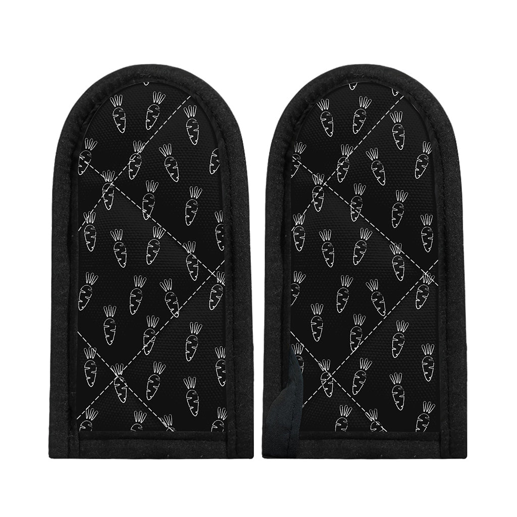 Black And White Carrot Pattern Print Skillet Handle Cover
