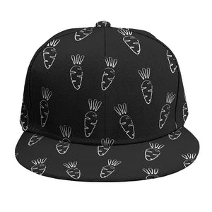 Black And White Carrot Pattern Print Snapback Cap