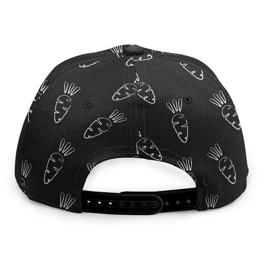 Black And White Carrot Pattern Print Snapback Cap