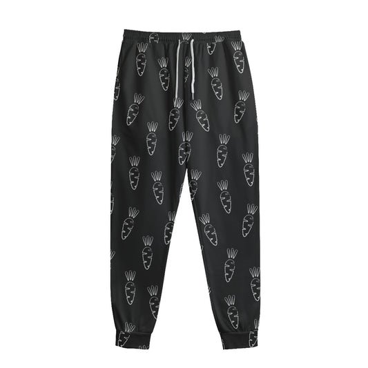 Black And White Carrot Pattern Print Sweatpants