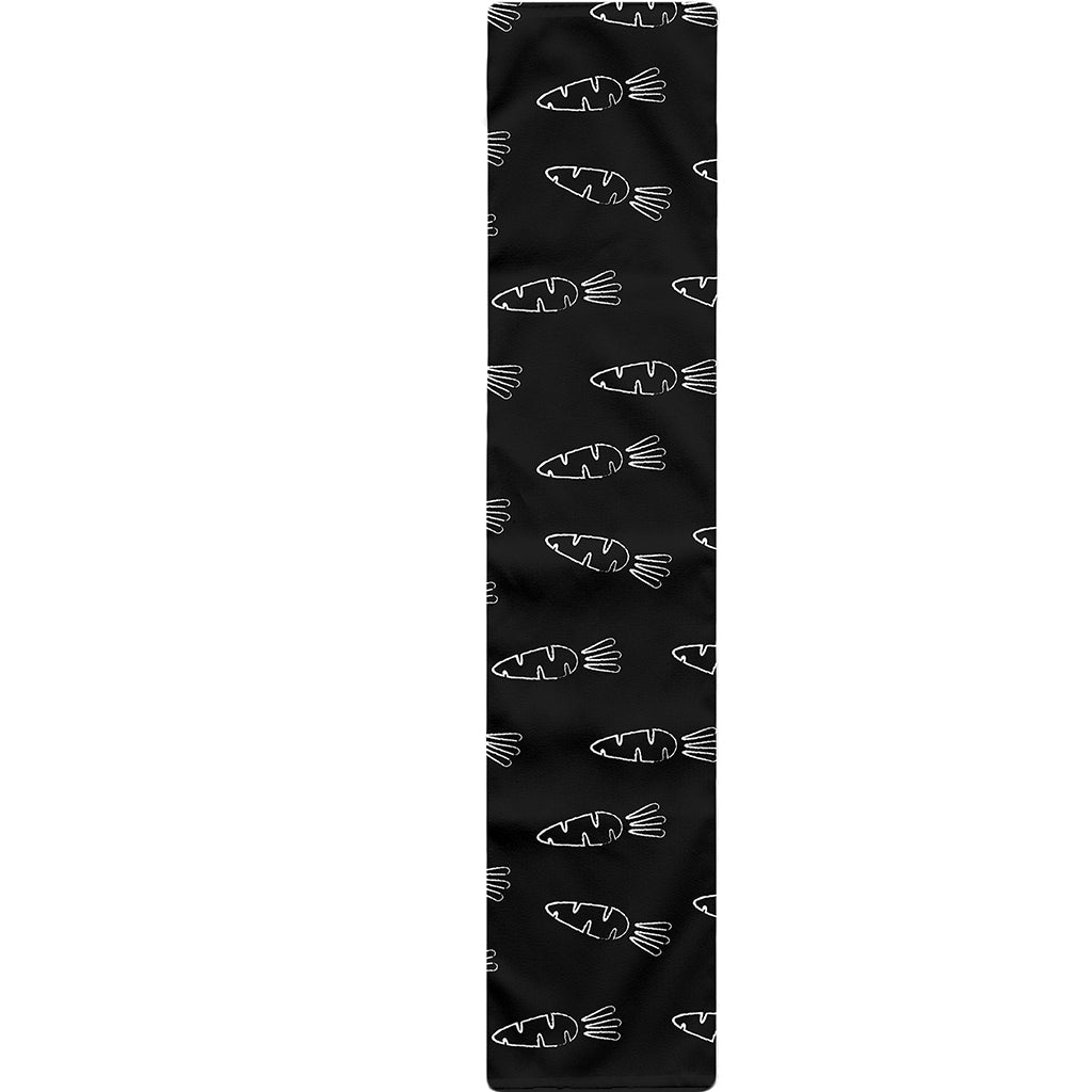 Black And White Carrot Pattern Print Table Runner