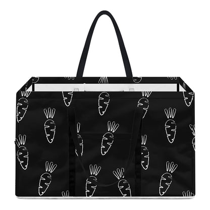 Black And White Carrot Pattern Print Utility Tote Bag