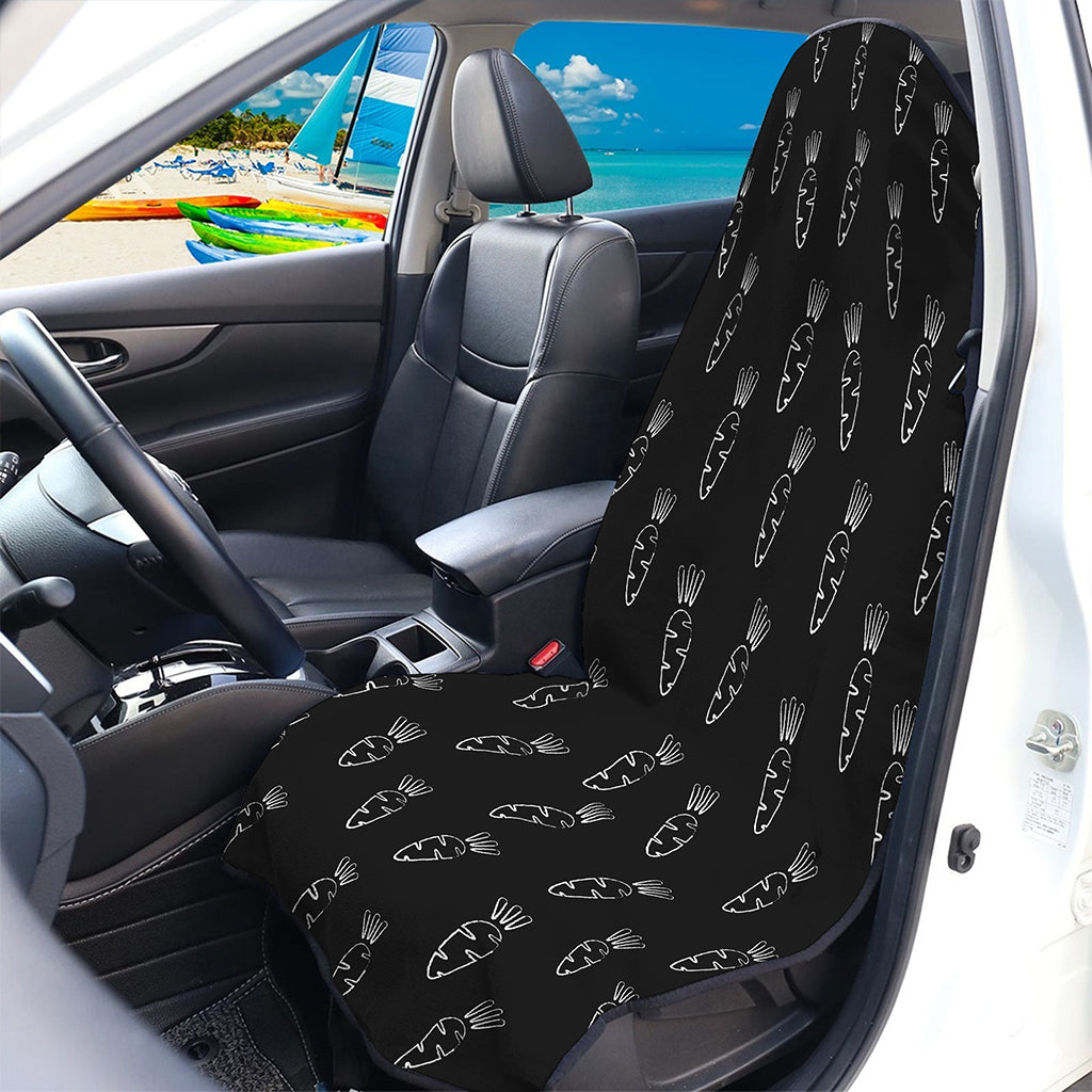 Black And White Carrot Pattern Print Waterproof Car Seat Cover