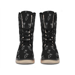 Black And White Carrot Pattern Print Winter Boots