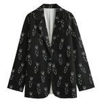 Black And White Carrot Pattern Print Women's Blazer