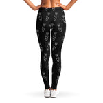 Black And White Carrot Pattern Print Women's Leggings