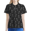 Black And White Carrot Pattern Print Women's Polo Shirt