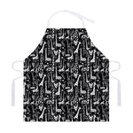 Black And White Cartoon Giraffe Print Adjustable Apron