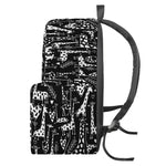 Black And White Cartoon Giraffe Print Backpack