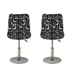 Black And White Cartoon Giraffe Print Bar Stool Covers