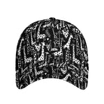 Black And White Cartoon Giraffe Print Baseball Cap
