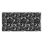 Black And White Cartoon Giraffe Print Beach Towel