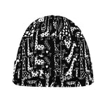 Black And White Cartoon Giraffe Print Beanie