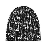 Black And White Cartoon Giraffe Print Beanie