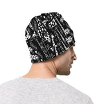 Black And White Cartoon Giraffe Print Beanie