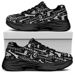 Black And White Cartoon Giraffe Print Black Chunky Shoes
