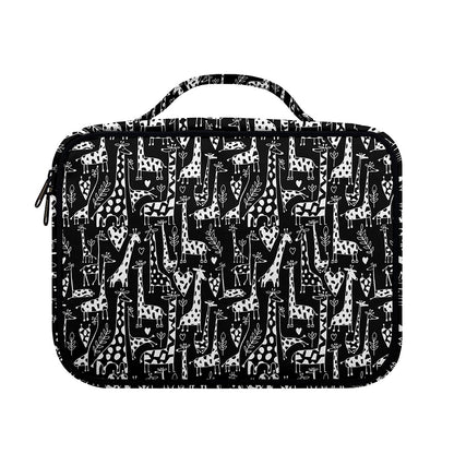 Black And White Cartoon Giraffe Print Briefcase Bible Bag