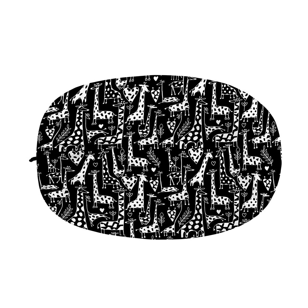 Black And White Cartoon Giraffe Print Car Side Mirror Covers