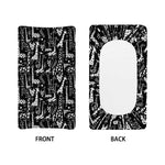 Black And White Cartoon Giraffe Print Changing Pad Cover