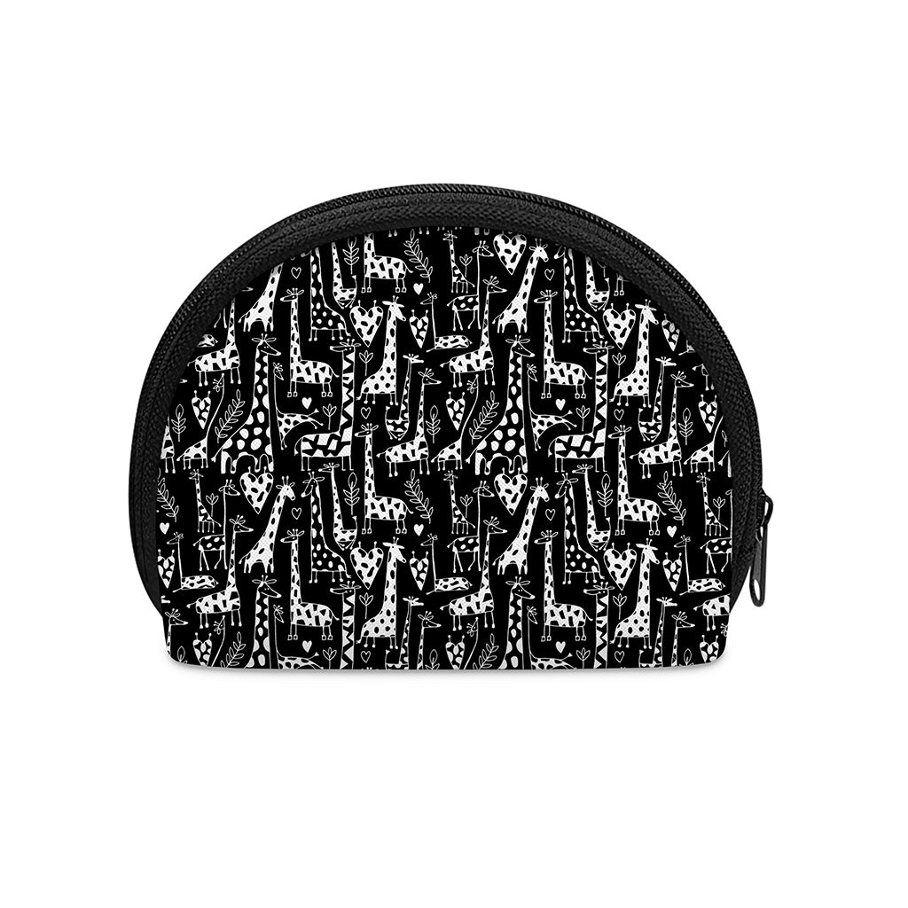Black And White Cartoon Giraffe Print Coin Purse