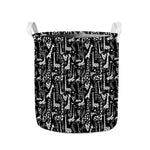 Black And White Cartoon Giraffe Print Collapsible Laundry Basket