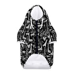 Black And White Cartoon Giraffe Print Dog Zip Up Hoodie