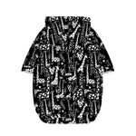 Black And White Cartoon Giraffe Print Dog Zip Up Hoodie