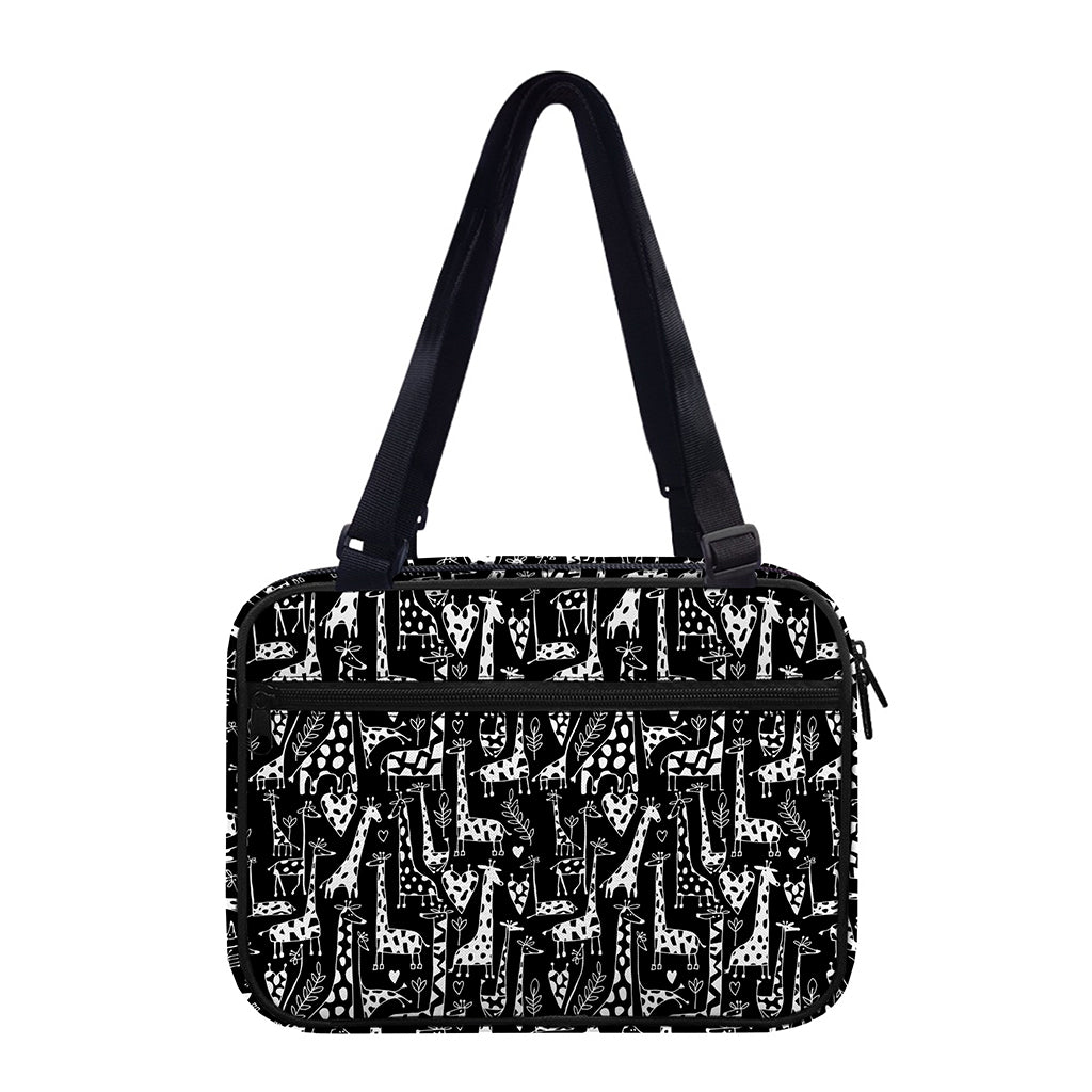 Black And White Cartoon Giraffe Print Double Strap Bible Bag